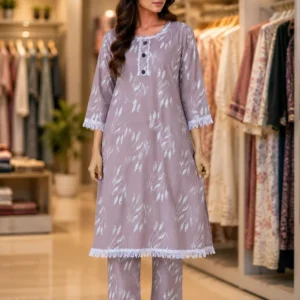 জাফলং প্রিন্ট আকর্ষণীয় ল্যাভেন্ডার কালার
